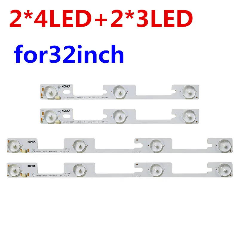 4 шт. (v + 2 2X4 LEDS * 3X3 LEDs 3 v) Новый универсальный Konka LED32F1100cf Barra de Luz 35018476 35018478 |