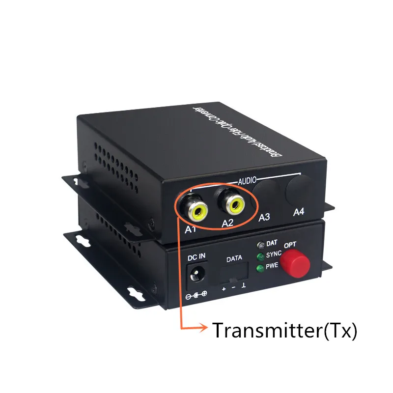 Audio Broadcast Fiber Transceiver 2 channel audio