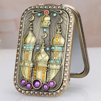 

Russian Rectangular Double Mirror Creative Folding Portable Mirror Mini Retro Portable Cosmetic Mirror