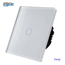 1 gang 1way cristal blanco touch sensor interruptor EU/UK AC110-240V Envío Libre