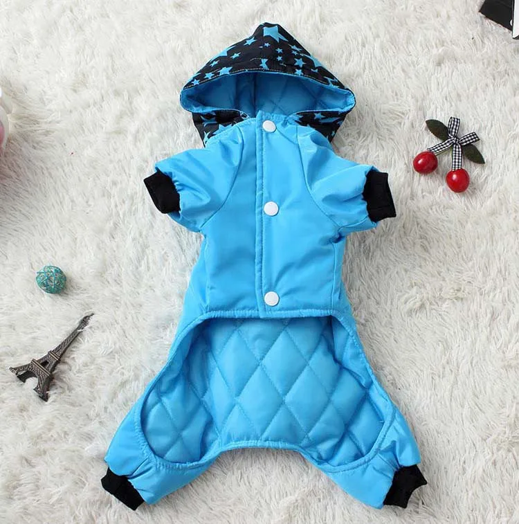 Waterproof Fashion Pet Clothes Large pocket Thick Pet Jumpsuit Coat With Hooded Windproof Winter Outdoor Cotton Pet Apparel XS-XXL7