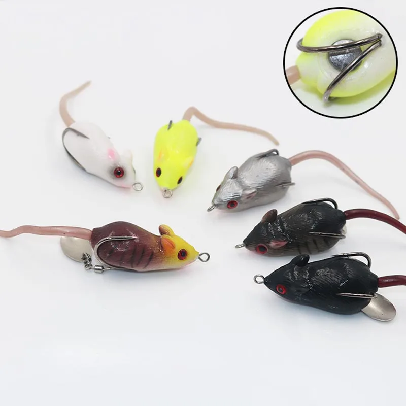 

1PCS Mouse Fishing Lure 6cm Rubber Soft Lure Savage Gear Crankbait Leurre Swimbait Carp Fishing Tackle Pesca Isca Silicone Bait