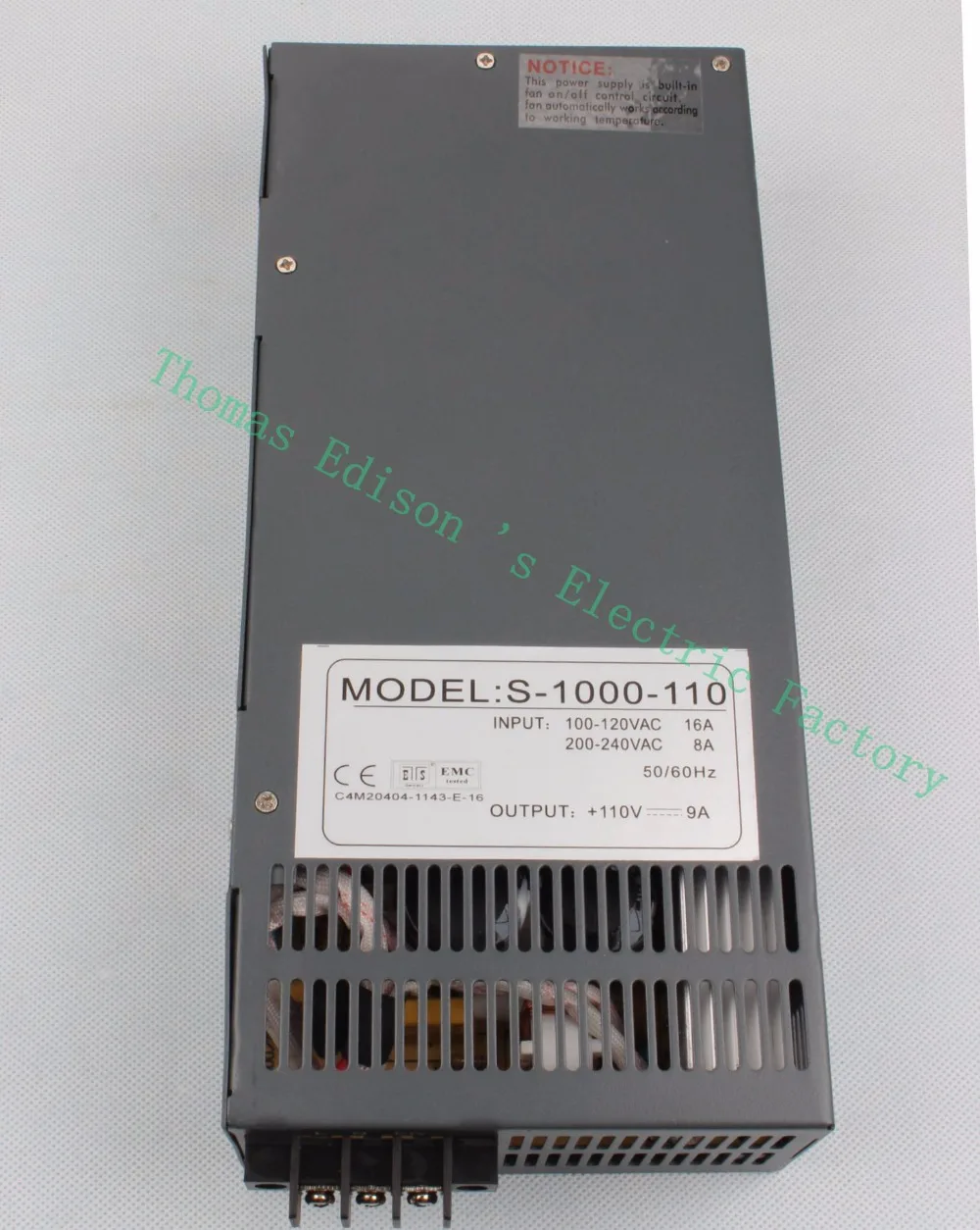 

DIANQI 1000W 110V 9a Switching power supply AC to DC input 110v or 220v select by switch 1000w ac to dc power supply S-1000-110