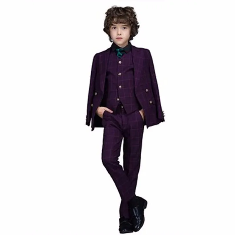 Высокое качество Благородный костюм Garcon De Mariage Детские смокинги для мальчиков, серый цвет, обычный Специальный свадебный наряд для мальчиков BA010
