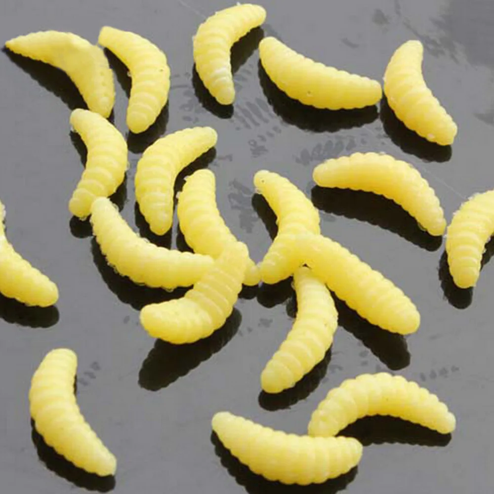 Smell Hand Pole Bait Fishing Lure Soft Bread Bug Bionic Grubs Trout Lure Soft Bait 30 Pcs/Set