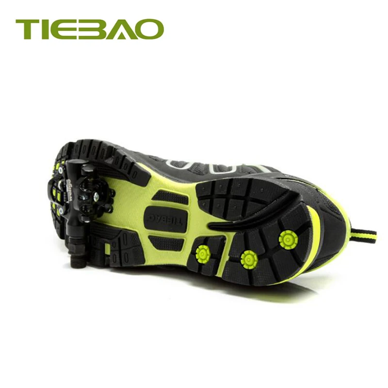 TIEBAO Pro Leisure Cycling Shoes Mountain Bike MTB Shoes Men Green Mountain Bike Sneakers Riding Cycling Women Triathlon Shoes