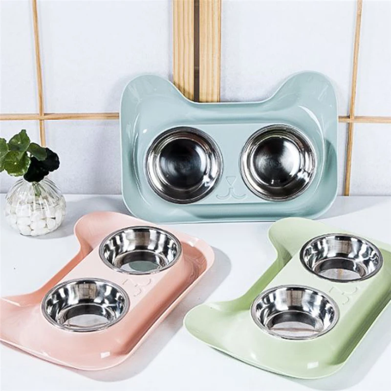 

1Pc Durable Double Stainless Steel Pet Non Slip Feed Dishing Feeder Dog Cat Food Water Double Stainless Steel Bowl Pet Products