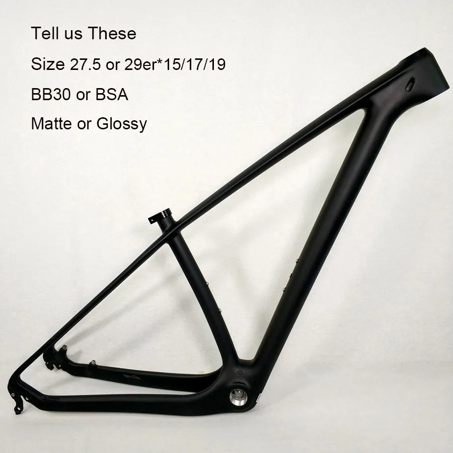 Карбоновая рама mtb 29er 15 17 19 рама для горного велосипеда 29er 27,5 er карбоновая рама для велосипеда Аксессуары для велосипеда - Цвет: All Black no logo