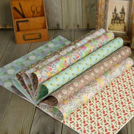 

20sheets DIY elegant flower gift wrapping paper book creative papercraft handmade scrapbooking kit set books