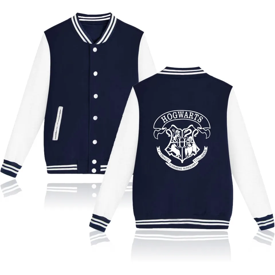 discounted HOGWARTS Baseball Jacket Coat 4 Colors Parkas Autumn Winter Hoodies Sweatshirt Harajuku Plus Size T