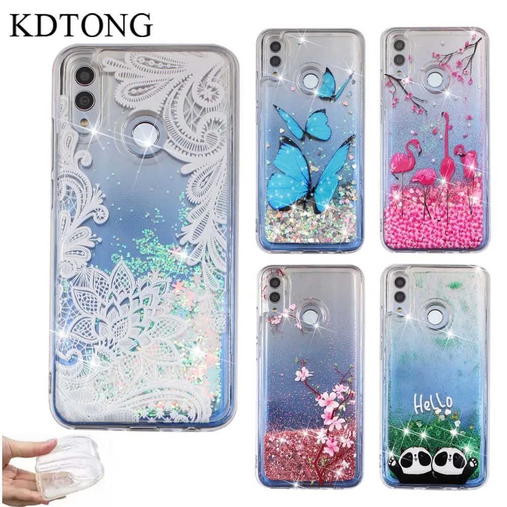 

Phone Case sFor Huawei Honor 10 Lite Case Transparent Soft Silicone Glitter Liquid Cover For Huawei P Smart 2019 Case Cover Capa