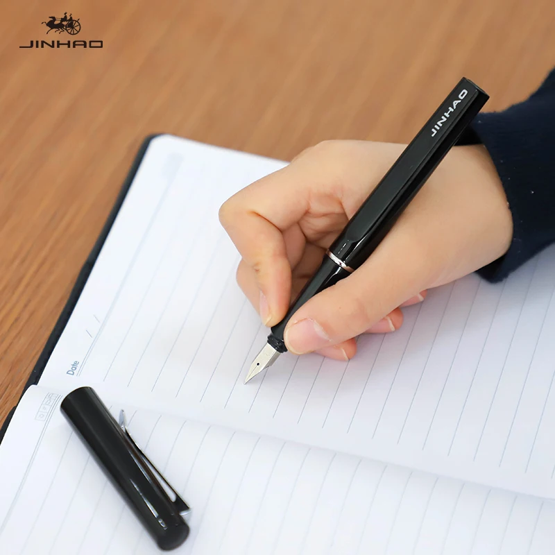 Jinhao 599, перьевая ручка, роскошная металлическая ручка, перо, ручка, Caneta Tinteiro, простой стиль, офисные канцелярские принадлежности, пишущий, высокого класса, Подарочная чернильная ручка