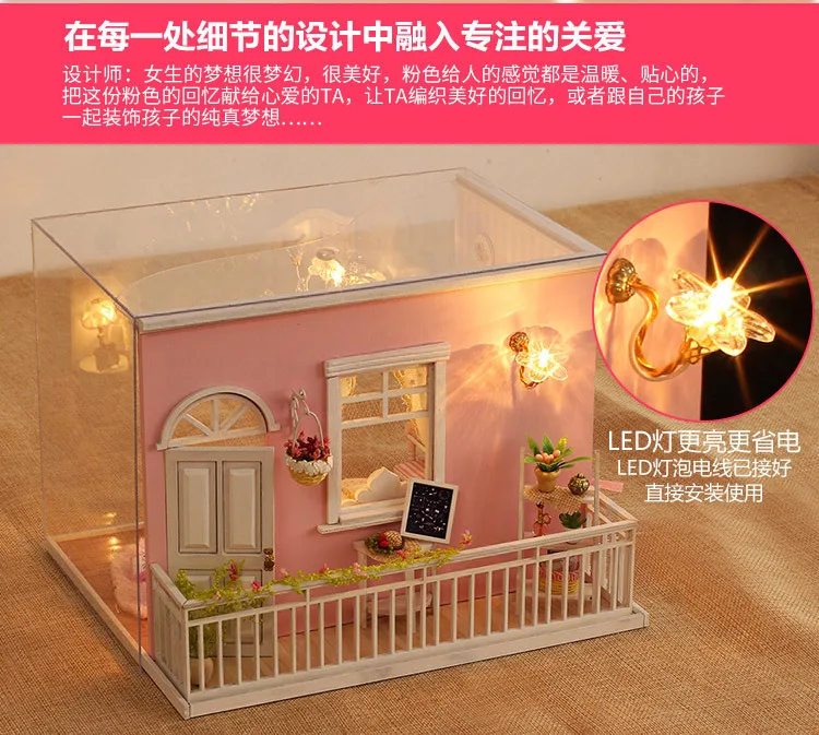 CF02 Miniatura спальня деревянный кукольный дом Мебель кукольная Миниатюра Интимные аксессуары игрушка-головоломка модель Наборы подарок Pink Memories