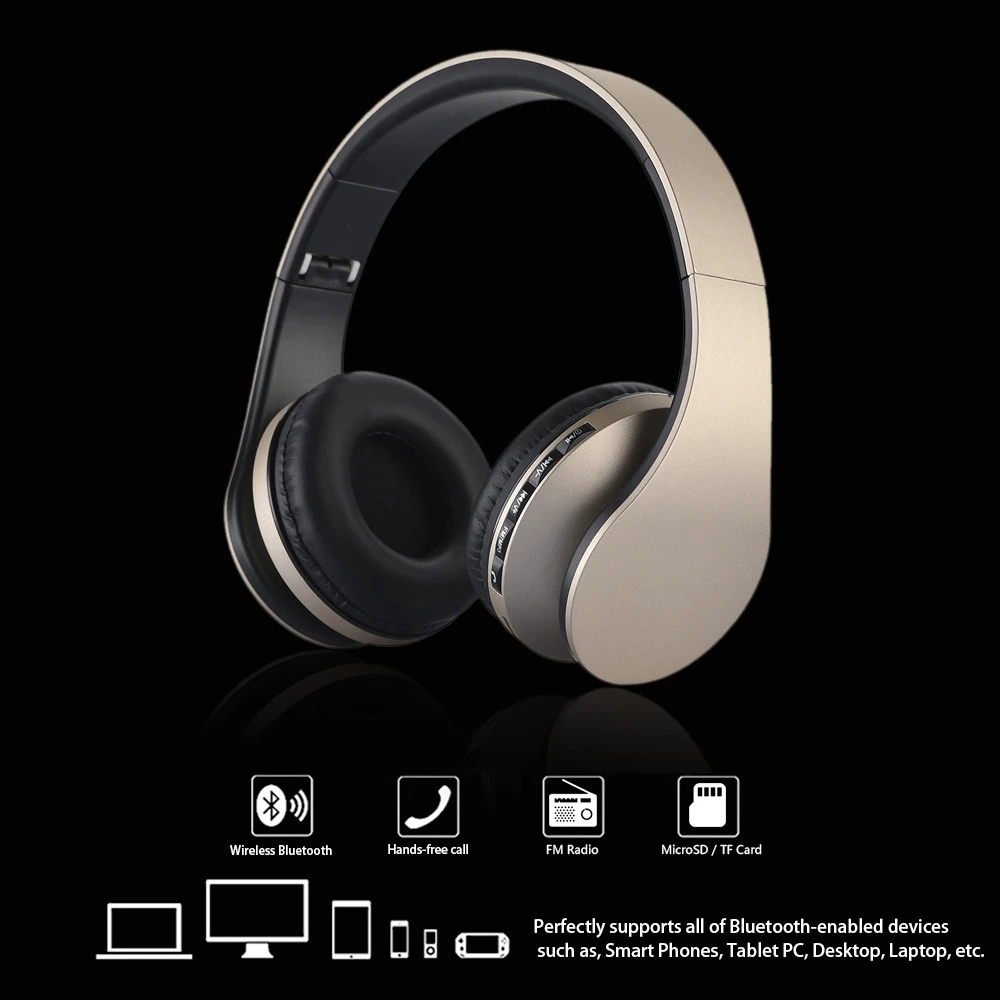 Digital 4 in 1 Stereo Wireless Bluetooth 3.0 + EDR Headphone Headset &amp Wired Earphone with Mic MicroSD/TF FM Radio | Электроника