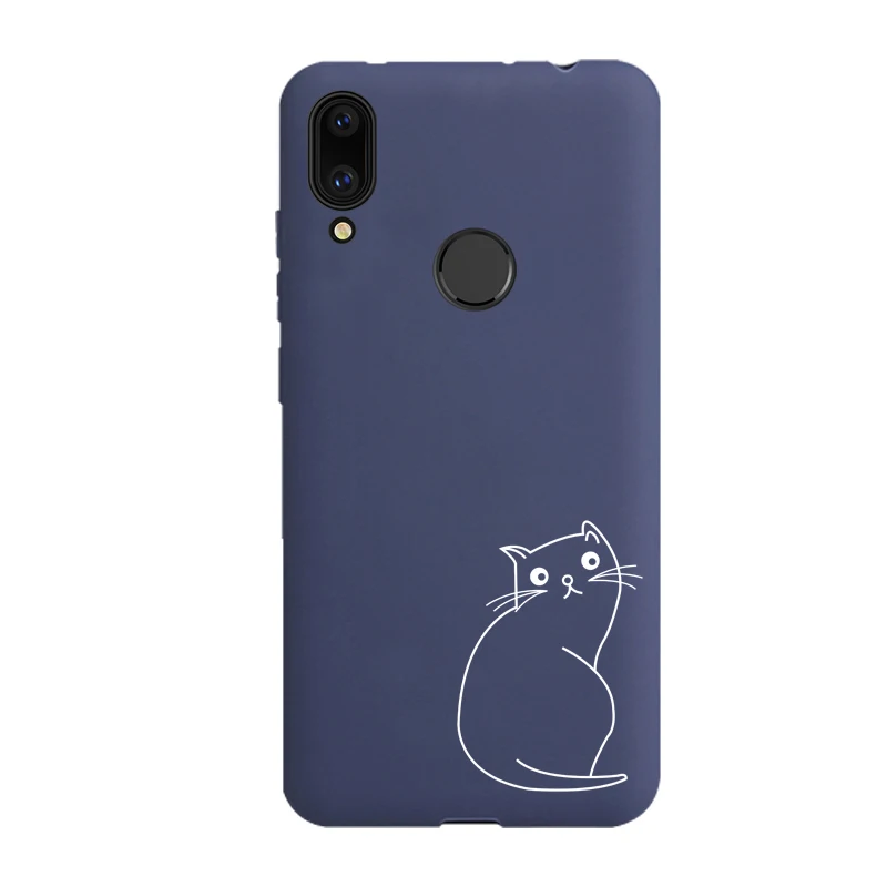 Мягкий матовый чехол для huawei Honor 8, 9, 10, 20 Lite mate, 20, 10, 8X, 7A, милый чехол с котом, для huawei P20, P30 Lite, Pro, P smart, Z