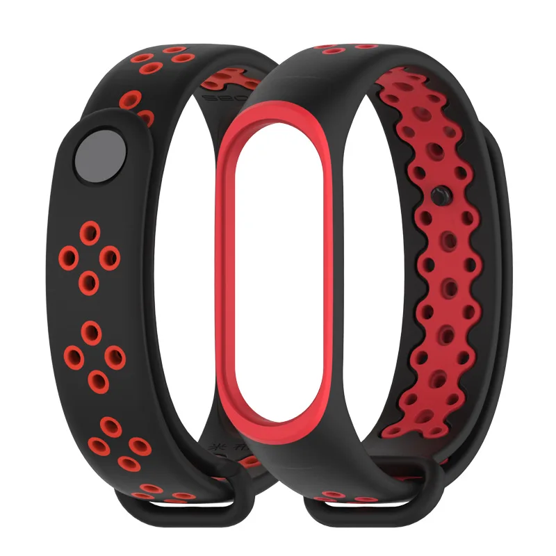 Спортивный ремешок для Xiaomi Mi Band 3 черный силиконовый браслет band Смарт часы xiaomi Miband