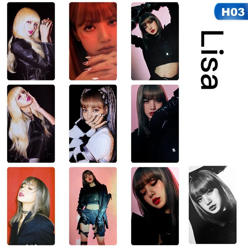 10 шт./компл. Kpop Blackpink убить любовь фото stikcy карты Дженни Lisa Фотокарта Стикеры альбом с украшением в виде кристаллов карты Стикеры