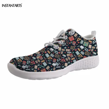 

INSTANTARTS Aqua Shoes for Men Math Equipments Pattern Water Shoes Breathable Sport Beach Swimming Shoes Summer Wading Sneaker