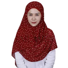 Печатный горошек жемчужный шифоновый шарф однотонный платок мусульманский хиджаб женский пузырь шифон хиджаб повязка платок на голову 20 шт./лот
