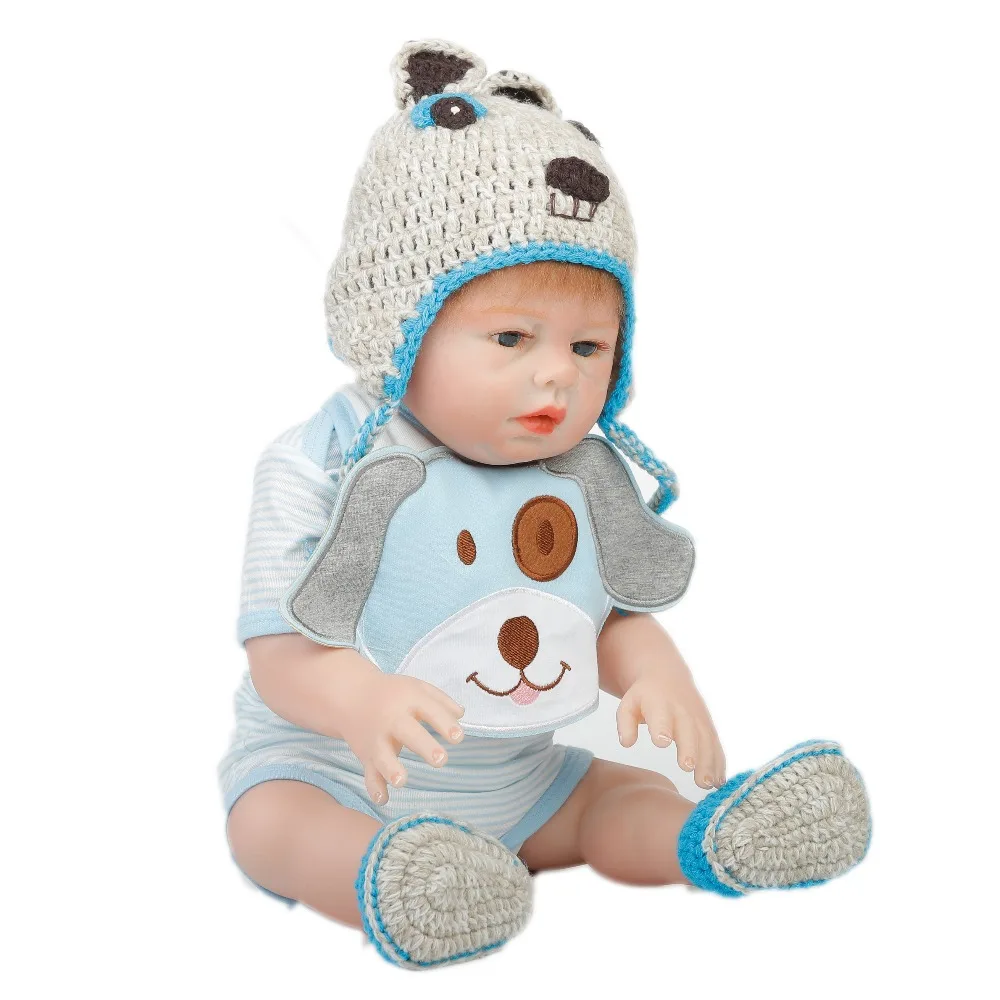 SanyDoll 20 дюймов 50 см силиконовые куклы для новорожденных Реалистичная кукла синее