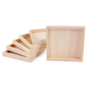 

Wood Plate Toy 12 cm X 12 cm Kids 6-Sided Painting Building Blocks Woodeen Pallet Learning Education Tool