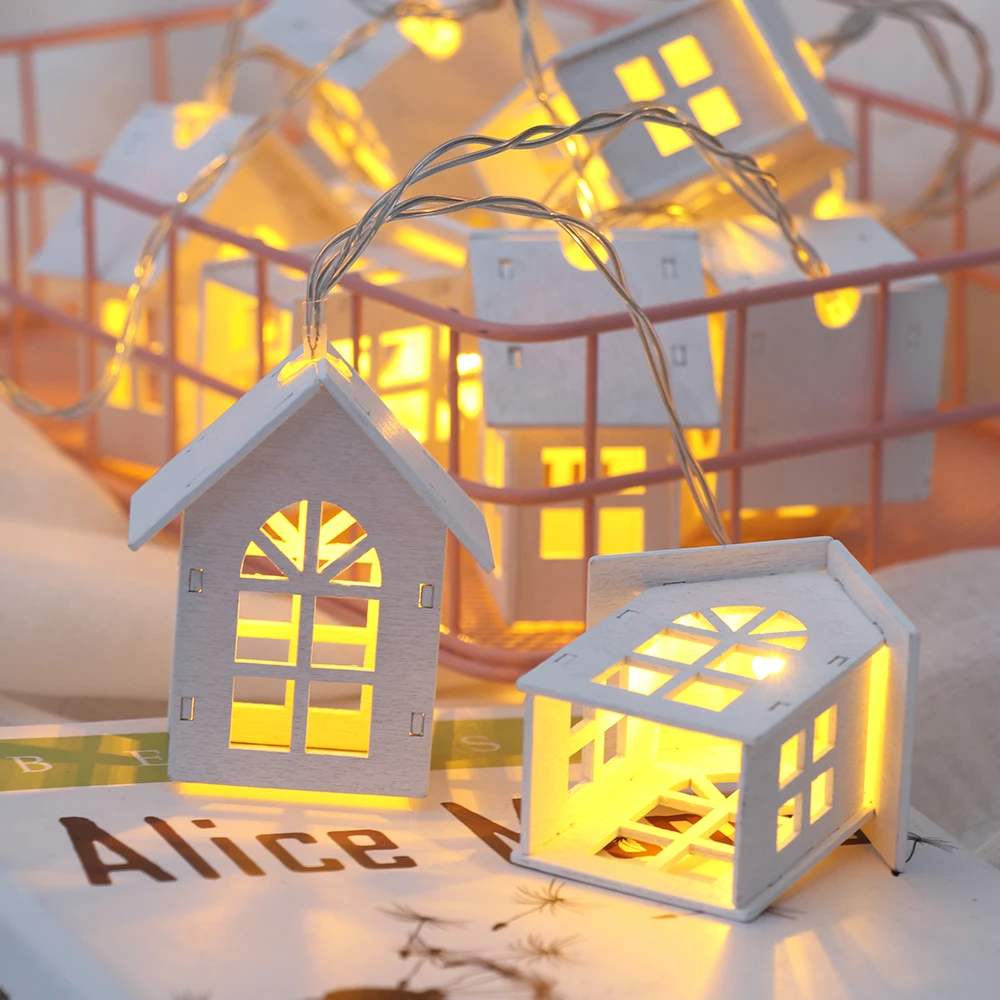 

1.5M 10pcs LED String Wedding Natal Garland LED Christmas Tree House Style Fairy Light New Year christmas Decorations for Home