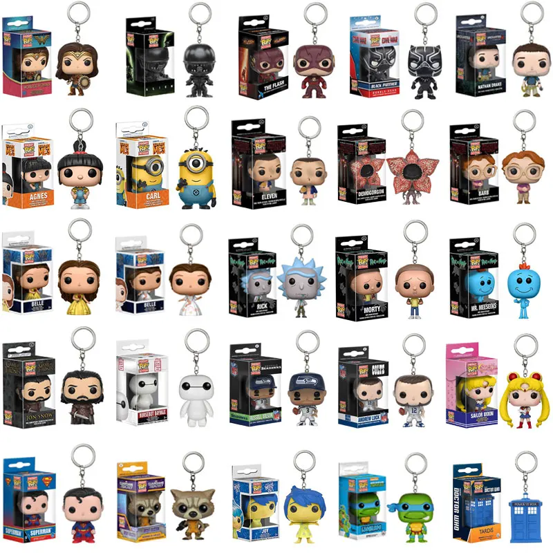 

FUNKO POP New arrival Marvel Pocket Keychain Spider Chivalrous U.S.A Captain Harry potter Game of Thrones figure toys with box