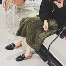 Хлопок формальные прямой печати Специальное предложение Saia Longa макси юбка летние домашние осень и талии длинная юбка женщина