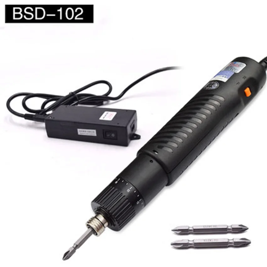 Power Tools BSD-102 Straight Plug Type Electric Screwdriver, Adjustable Torque 4-35kgf.cm 220V 45W 1000r/min 6.35MM 7pcs 1 4 hex shank 50mm five point five star magnetic silver t10 t40 tools torx screwdriver practical to use