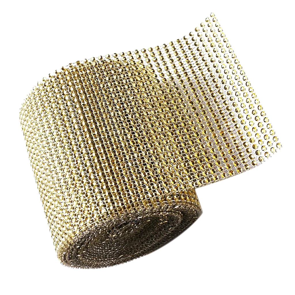 24 Row 10 Yard  Diamond Sparkling Rhinestone Mesh Ribbon Roll DIY Arts Crafts Wedding Birthdays Baby Shower Decorations