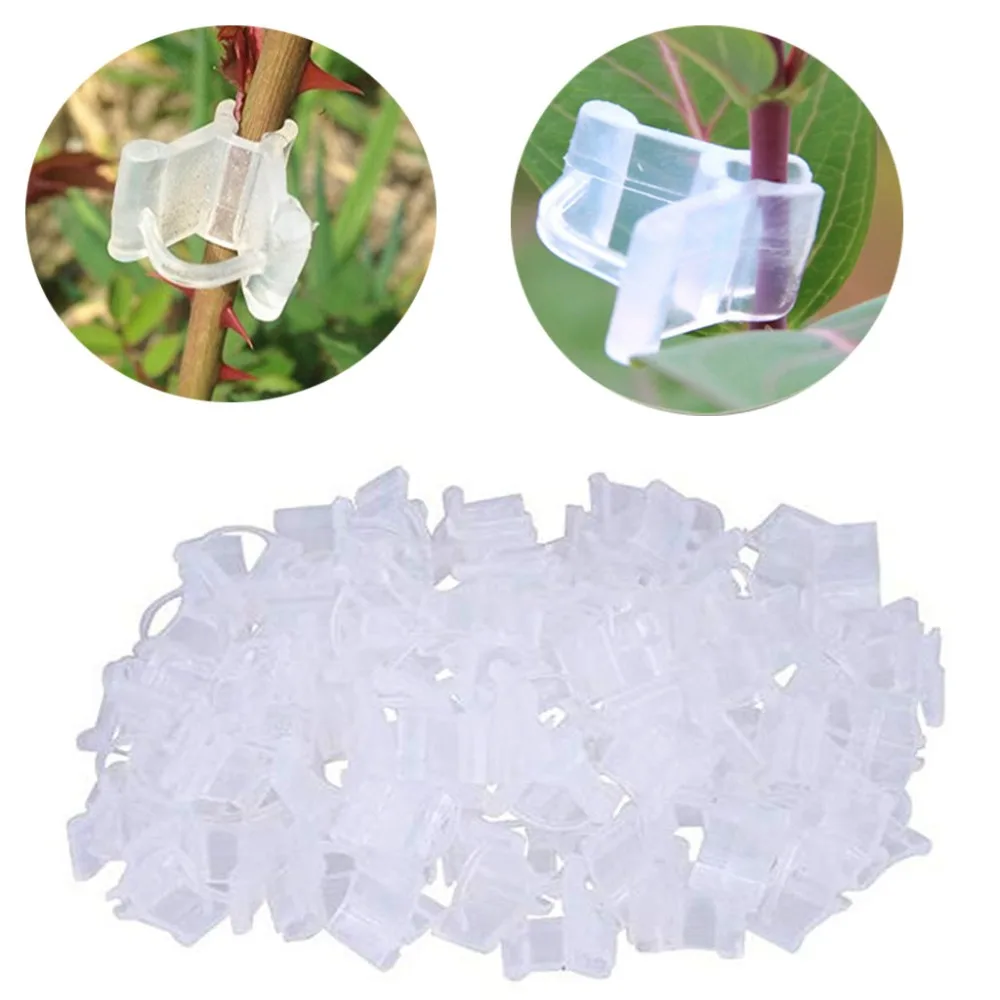 

100pcs/Pack Mini Transparent Plastic Grafting Clips Tomato Clips Plant Supports Connects Vines Plants Seeding Grafting Clips**D