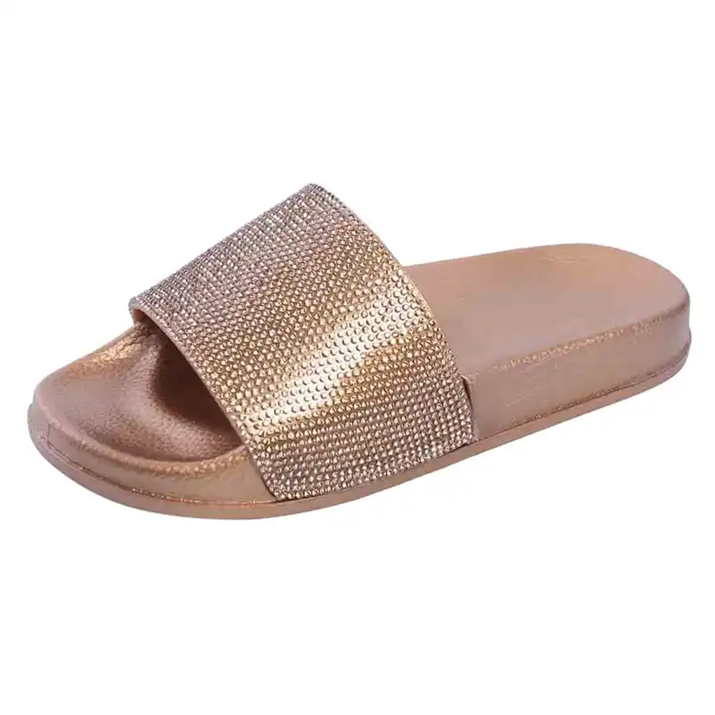 womens glitter sliders