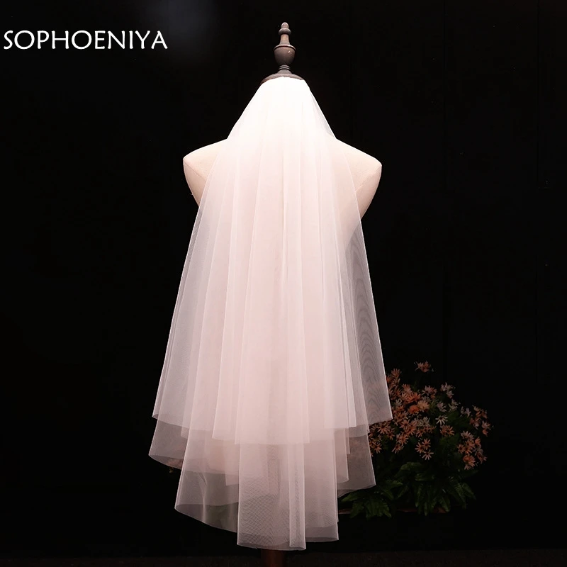 

In stock voile Short Veil Cheap wedding accessories Welon veu de noiva Bridal Veil 2024 sluier bridal accessories brautschleier