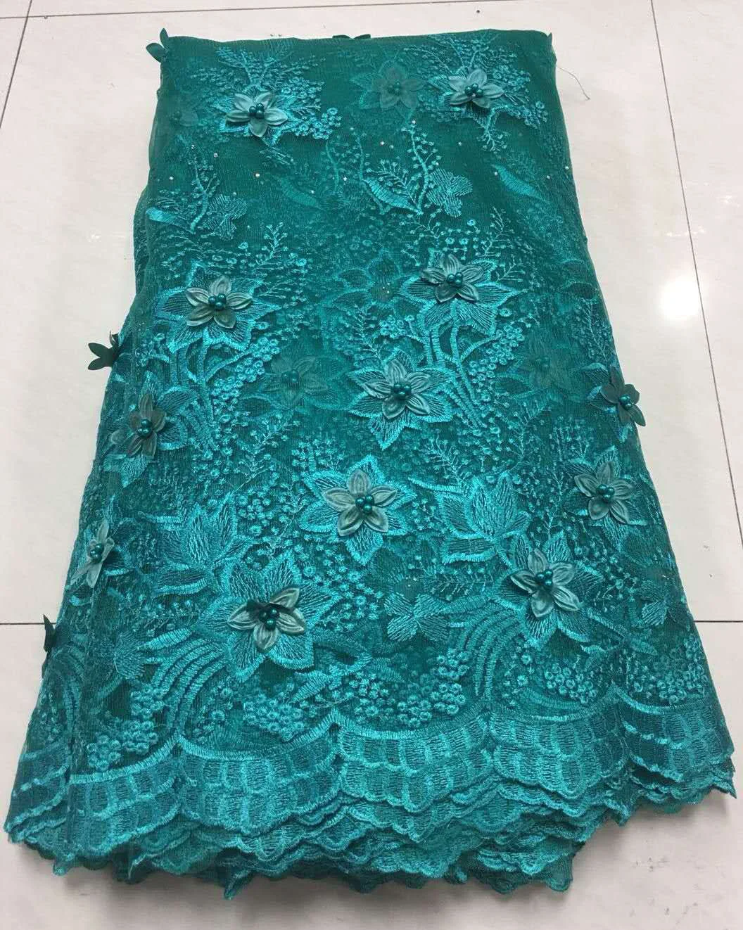 Teal Lace Fabric 2019 High Quality Lace Nigerian Lace Fabric for Women ...