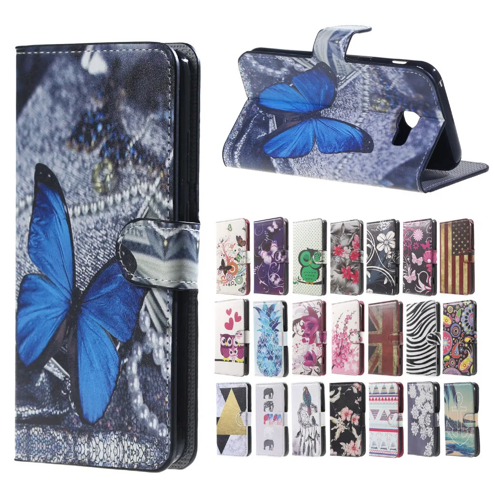 Coque Galaxy A5 2017 case Pink Plum Blossom Wallet Stand Leather cover Case For Flip Samsung A520 A520F SM-A520F | Мобильные