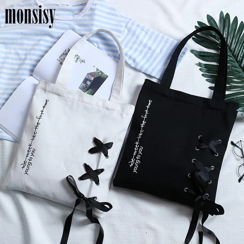 Monsisy/ Холщовая Сумка-тоут для женщин, сумка для покупок, сверхмощная Повседневная сумка для путешествий, Студенческая женская сумка на плечо, сумка-мессенджер