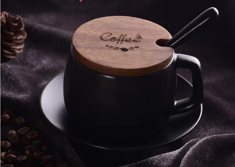 Кофе чашка с крышкой Ложка день чайный сервиз семьи простые офисные керамическая чашка