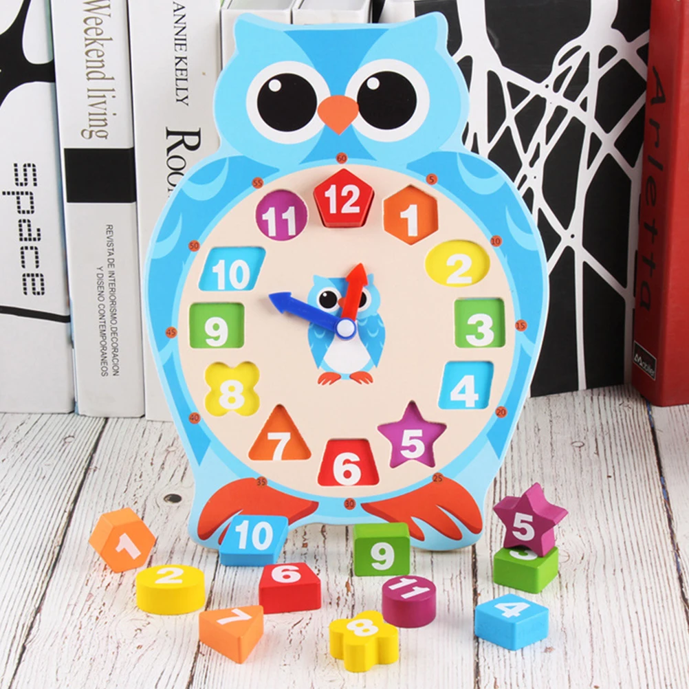Деревянные, с животными из мультиков сортировка по форме часы Монтессори игрушки для детей цифры Обучающие, развивающие игрушки для детей