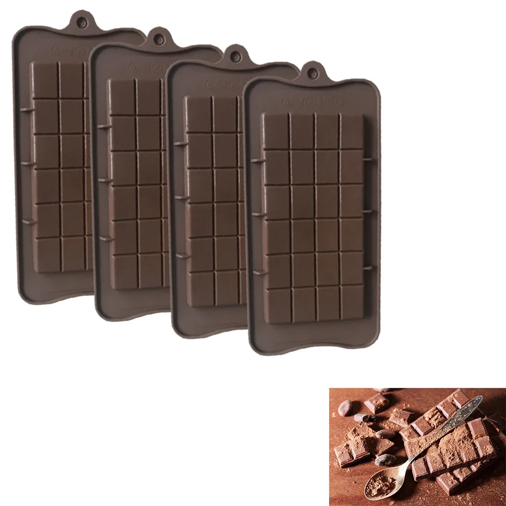 

4PC Silicone Fondant Mold Cake Decorating Chocolate Baking Mould Tool Chocolate block mold DIY baking mold
