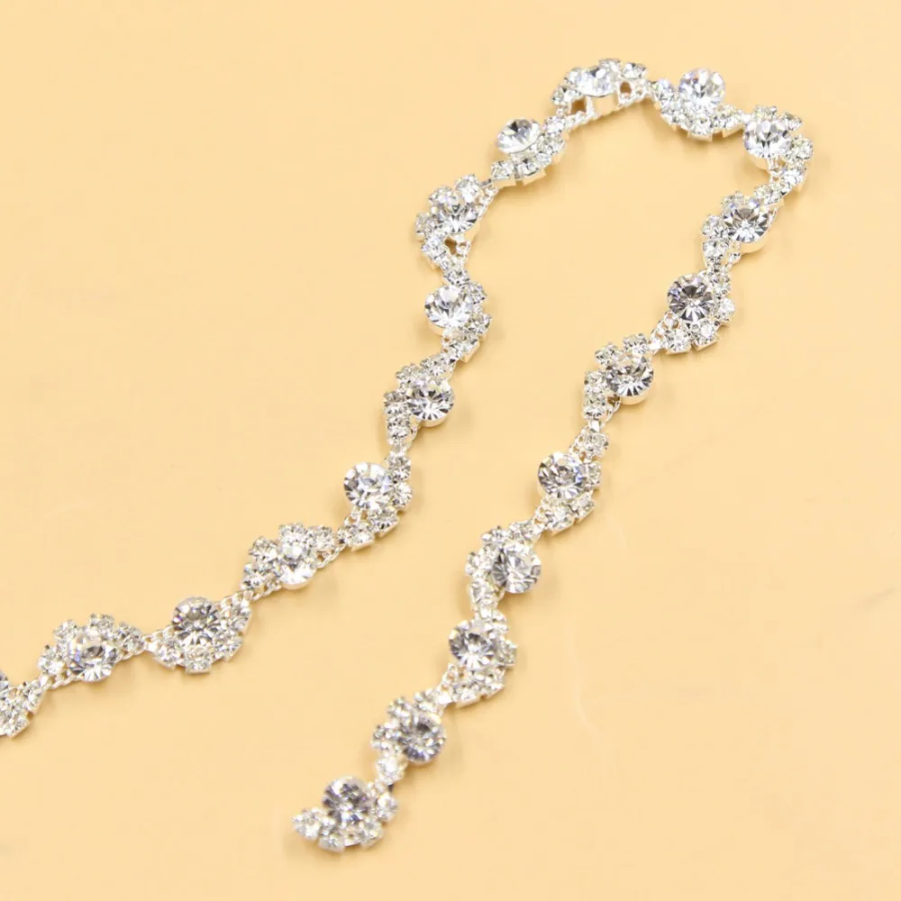 $64.53 10Yards Silver Clear Bling Bling Glass Crystal AB Rhinestone Chain DIY Sewing Accessories