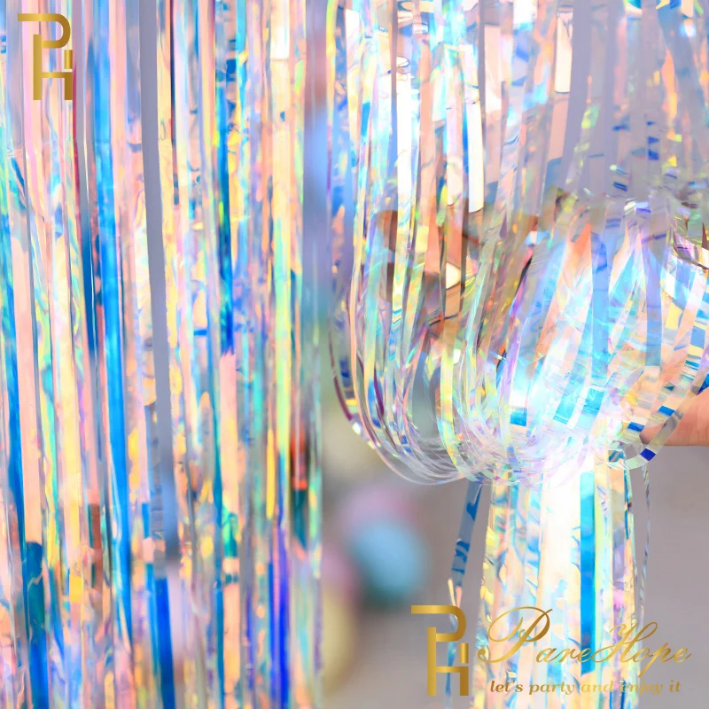 

2-4M Gorgeous Wedding Party Backdrop Curtians Tassel Foil Curtain Kids Birthday Adult Unicorn Party Backdrop Drapes Decorations