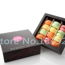 Пользовательские Макарон hold12PCS Макарон коробка хлебобулочная коробка для бисквит печенье mooncake печенье упаковка бумажные коробки 1000 шт \ Лот