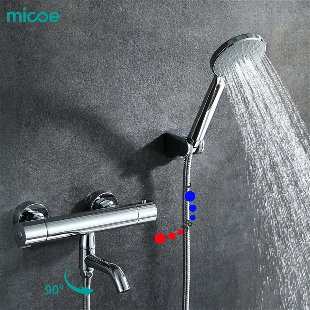 Billig Micoe 2018 neue Thermostat Dusche Wasserhahn Bad Wasserhahn Dusche Set Wasserfall Badewanne Dusche Wand Wasserhahn