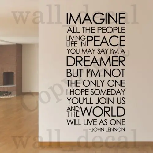 John Lennon Imaging Song Lyrics Wall Decal Imagine Ly vrogue.co