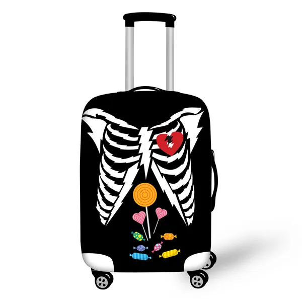 TWOHEARTSGIRL Luggage Covers Novelty Halloween Skeleton Rib Cage