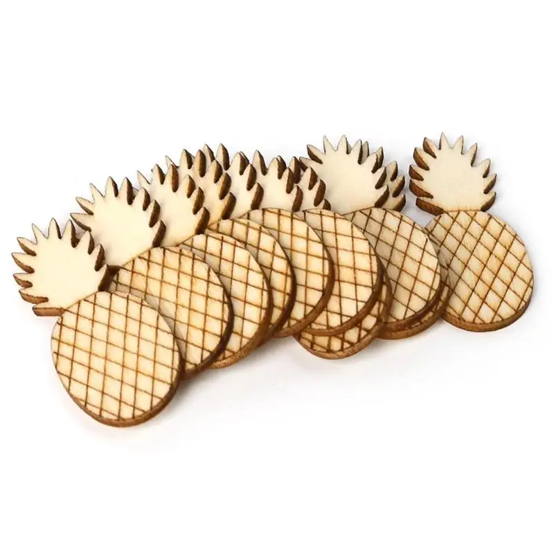 

10pcs Wood DIY Pineapple Shape Hanging Ornament Handmade Scrapbooking Craft for Home Decoration Wedding Party