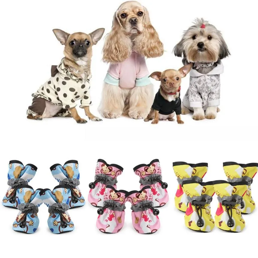 

Hot selling 4pcs Waterproof Comfortable Anti-slip Shoes Puppy Dog Cat Rain Boots Sneaker Paw Protector For Dogs Cats