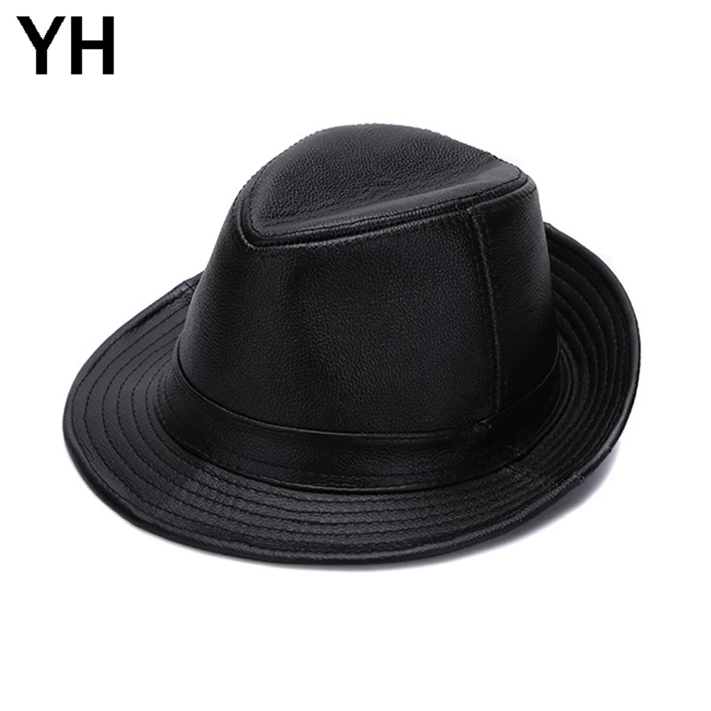 

2019 Hot Pin Men Real Genuine Cowhide Leather Hats Fashion New Style Real Natural Leather Cap Sale Men Real Cowhide Leather Caps