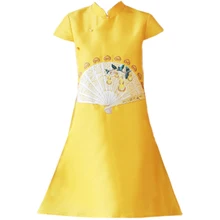 2018 new cute girls’ dresses kid chinese pao cheongsam year gift party children’s clothes robe baby qipao