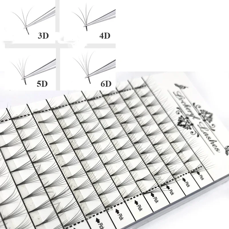 

Volume 1 pc False Eyelash Extension 6D 12 Lines/Tray Silk Soft Individual Eyelash Extensions Russian Black Lashes